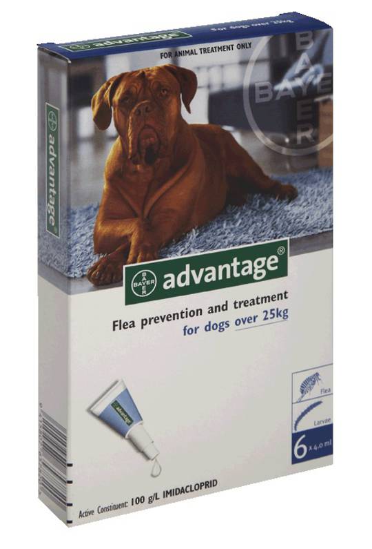 Advantage Spot-on Flea Treatment for Large Dogs (Blue / 4 pippets)